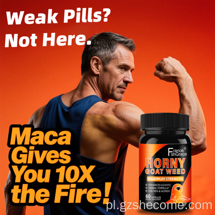 Maca korzenie wegetariańskie kapsułki napalone kozie kapsułki